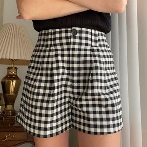 L’Academie black & white gingham shorts